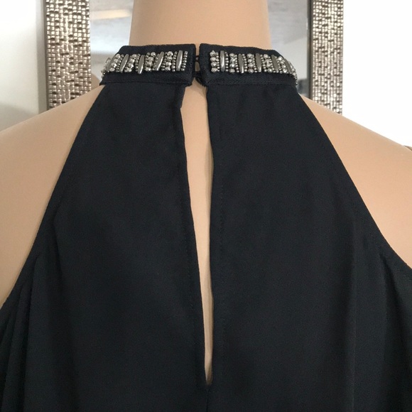 Bold Elements Cold Shoulder Bead Embellished Top - Picture 5 of 7